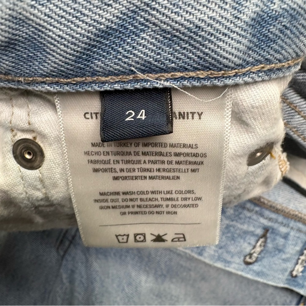 Citizens of Humanity Jeans Womens 24 Blue Ayla Baggy Distressed Button Fly - Picture 7 of 16
